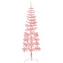 Medio árbol de Navidad artificial con soporte rosa 150 cm