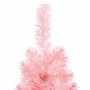 Medio árbol de Navidad artificial con soporte rosa 150 cm