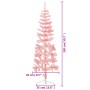 Medio árbol de Navidad artificial con soporte rosa 150 cm