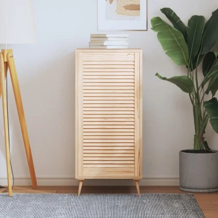 Solid pine wood slatted closet door 99.3x49.4 cm by , cabinet doors - Ref: Foro24-151136, Price: 50,80 €, Discount: %