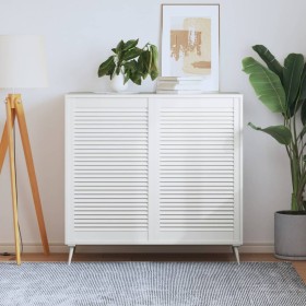 Puerta de armario lamas 2 uds madera pino blanco 99,3x59,4 cm de , Puertas de armarios - Ref: Foro24-151176, Precio: 90,68 €,...