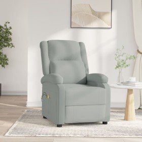 Sillón de masaje eléctrico terciopelo gris claro
