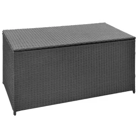 Garten-Aufbewahrungsbox aus schwarzem synthetischem Rattan 120x50x60 cm von vidaXL, Aufbewahrungsboxen für den Außenbereich -...
