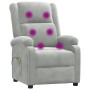 Sillón de masaje eléctrico terciopelo gris claro