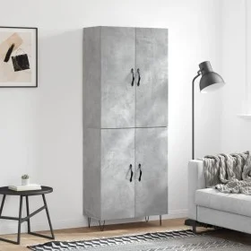 Hohes Sideboard aus betongrauem Sperrholz, 69,5 x 34 x 180 cm von , Sideboards - Ref: Foro24-3198061, Preis: 150,66 €, Rabatt: %
