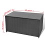 Garten-Aufbewahrungsbox aus schwarzem synthetischem Rattan 120x50x60 cm von vidaXL, Aufbewahrungsboxen für den Außenbereich -...