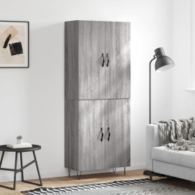 High sideboard sonoma gray plywood 69.5x34x180 cm by , Sideboards - Ref: Foro24-3198063, Price: 144,33 €, Discount: %