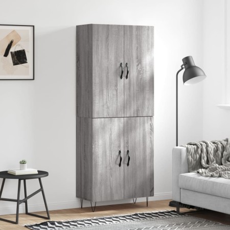 Aparador alto madera contrachapada gris sonoma 69,5x34x180 cm de , Aparadores - Ref: Foro24-3198063, Precio: 151,04 €, Descue...