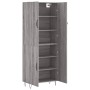 Aparador alto madera contrachapada gris sonoma 69,5x34x180 cm de , Aparadores - Ref: Foro24-3198063, Precio: 151,04 €, Descue...