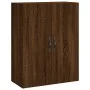 Tall oak brown plywood sideboard 69.5x34x180 cm by , Sideboards - Ref: Foro24-3198096, Price: 162,99 €, Discount: %