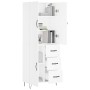 Aparador alto madera contrachapada blanco 69,5x34x180 cm de , Aparadores - Ref: Foro24-3198089, Precio: 174,81 €, Descuento: %