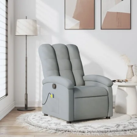 Light Gray Fabric Massage Recliner by , Armchairs - Ref: Foro24-371739, Price: 249,39 €, Discount: %