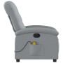 Sillón reclinable de masaje de tela gris claro