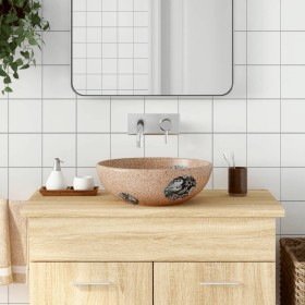 Round brown and blue ceramic countertop washbasin Φ41x14 cm by , Sinks - Ref: Foro24-155057, Price: 78,86 €, Discount: %