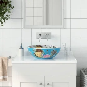 Multicolor ceramic round countertop washbasin Φ41x14 cm by , Sinks - Ref: Foro24-155055, Price: 122,45 €, Discount: %