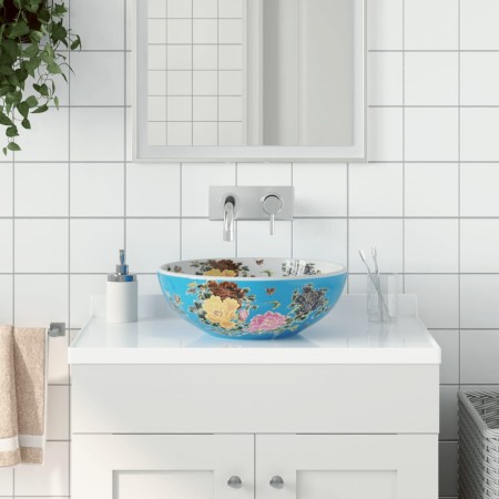 Multicolor ceramic round countertop washbasin Φ41x14 cm by , Sinks - Ref: Foro24-155055, Price: 130,46 €, Discount: %