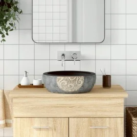 Lavabo sobre encimera redondo cerámica marrón y negro Φ41x14 cm de , Lavabos - Ref: Foro24-155060, Precio: 110,24 €, Descuent...
