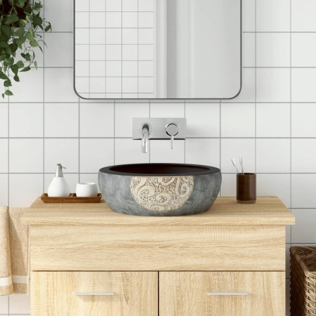 Lavabo sobre encimera redondo cerámica marrón y negro Φ41x14 cm de , Lavabos - Ref: Foro24-155060, Precio: 112,13 €, Descuent...
