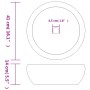 Lavabo sobre encimera redondo cerámica marrón y negro Φ41x14 cm