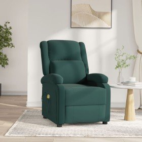 Sillón de masaje eléctrico terciopelo verde oscuro