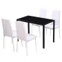 5-teiliges Esstisch-Set in Schwarz und Weiß von vidaXL, Möbelsets für Küchen und Esszimmer - Ref: Foro24-242989, Preis: 205,8...
