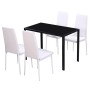 5-teiliges Esstisch-Set in Schwarz und Weiß von vidaXL, Möbelsets für Küchen und Esszimmer - Ref: Foro24-242989, Preis: 208,8...