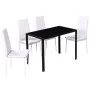 5-teiliges Esstisch-Set in Schwarz und Weiß von vidaXL, Möbelsets für Küchen und Esszimmer - Ref: Foro24-242989, Preis: 205,8...
