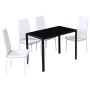 5-teiliges Esstisch-Set in Schwarz und Weiß von vidaXL, Möbelsets für Küchen und Esszimmer - Ref: Foro24-242989, Preis: 208,8...