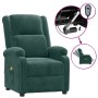 Sillón de masaje eléctrico terciopelo verde oscuro