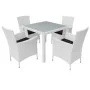 5-teiliges Garten-Esszimmerset aus synthetischem Rattan cremeweiß von vidaXL, Gartensets - Ref: Foro24-42502, Preis: 408,52 €...