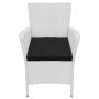 Set de comedor de jardín 5 piezas ratán sintético blanco crema de vidaXL, Conjuntos de jardín - Ref: Foro24-42502, Precio: 41...
