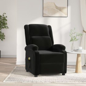 Sillón de masaje eléctrico terciopelo negro