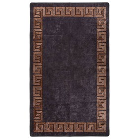 Alfombra lavable antideslizante negro y dorado 120x180 cm