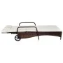 Lounger with cushion and 2 brown synthetic rattan wheels by vidaXL, Loungers - Ref: Foro24-42476, Price: 200,09 €, Discount: %