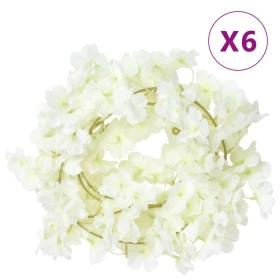 Artificial flower garlands 6 units white 180 cm by , Crowns and garlands - Ref: Foro24-359058, Price: 22,47 €, Discount: %