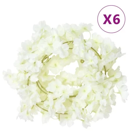 Guirnaldas de flores artificiales 6 uds blanco 180 cm de , Coronas y guirnaldas - Ref: Foro24-359058, Precio: 22,23 €, Descue...