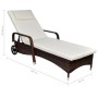 Liege mit Kissen und 2 braunen synthetischen Rattanrädern von vidaXL, Liegen - Ref: Foro24-42476, Preis: 201,10 €, Rabatt: %