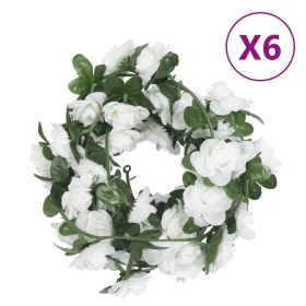Garlands of artificial flowers 6 units white 240 cm by , Crowns and garlands - Ref: Foro24-359070, Price: 20,16 €, Discount: %