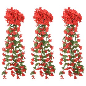 Artificial flower garlands 3 units red 85 cm by , Crowns and garlands - Ref: Foro24-359053, Price: 21,62 €, Discount: %