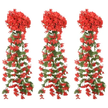 Artificial flower garlands 3 units red 85 cm by , Crowns and garlands - Ref: Foro24-359053, Price: 21,34 €, Discount: %