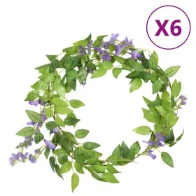 Garlands of artificial flowers 6 units purple 200 cm by , Crowns and garlands - Ref: Foro24-359072, Price: 28,31 €, Discount: %