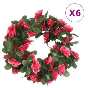 Guirnaldas de flores artificiales 6 uds rojo y rosa 250 cm