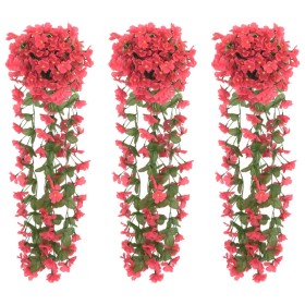 Guirnaldas de flores artificiales 3 uds rosa 85 cm