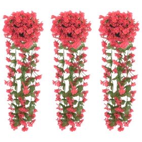 Guirnaldas de flores artificiales 3 uds rosa 85 cm