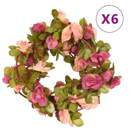 Künstliche Blumengirlanden 6 Stück rot und rosa 250 cm von , Kronen und Girlanden - Ref: Foro24-359045, Preis: 19,01 €, Rabat...