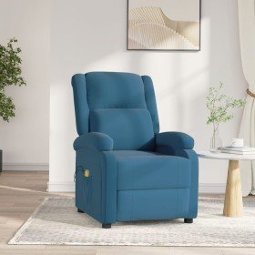 Sillón de masaje eléctrico terciopelo azul