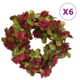 Guirnaldas de flores artificiales 6 uds rojo tinto 250 cm