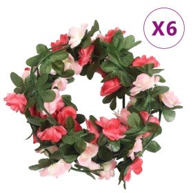 Guirnaldas de flores artificiales 6 uds rosa 250 cm