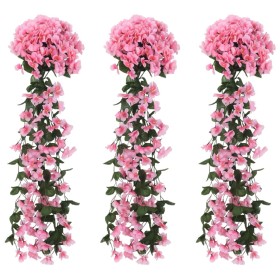 Guirnaldas de flores artificiales 3 uds rosa 85 cm