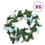 Guirnaldas de flores artificiales 6 uds azul y blanco 240 cm